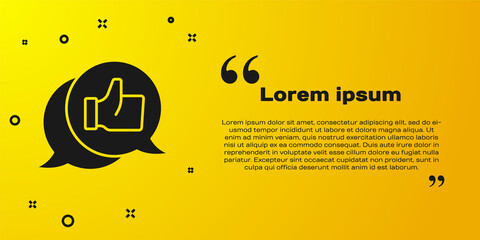 Fototapeta na wymiar Black Consumer or customer product rating icon isolated on yellow background. Vector.