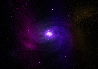 galaxy in a free space. 3D rendering