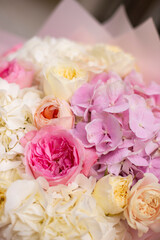 Obraz na płótnie Canvas Flower composition. Macro photo. Wedding decor. A Beautiful bouquet of fresh spring flowers.