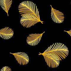pattern, ornament of gold leaves and flowers on the background