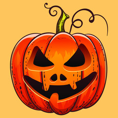 Halloween pumpkin. Funny characters. Smiling characters