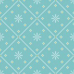 Christmas sweater snowflake seamless diamond pattern.