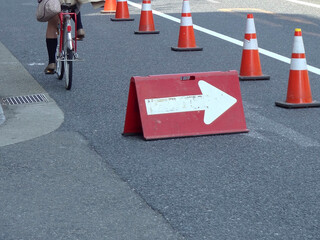 歩道工事の迂回路