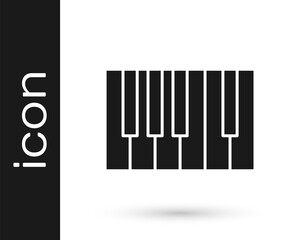 Black Grand piano icon isolated on white background. Musical instrument. Vector.