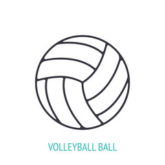Leather volleyball ball outline icon. Vector illustration. Sports equipment. Inventory for athletic game. Training symbol. Thin line pictogram for user interface. Isolated white background