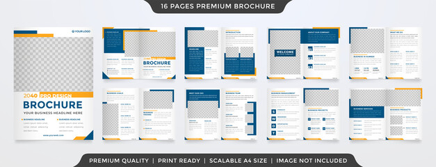 minimalist business bifold brochure template premium style with modern style and clean concept use for business proposal and business profile