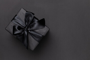 Black Friday gift box on black