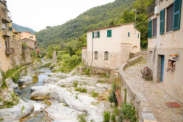 Zuccarello, Italian roman city of the Ligurian riviera, in summer days 