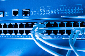 ethernet cables connected to switch