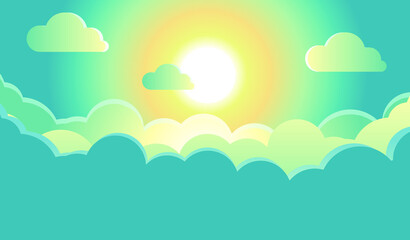 Fototapeta na wymiar Vector clouds sky. The sun. Background design