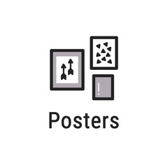 Black and white logo posters in the Scandia style, suitable for social networks and as an icon for an Internet site