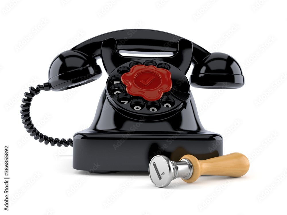 Poster telephone with wax seal stamp