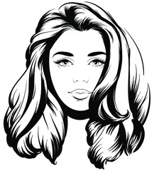 Portrait of a beautiful woman face with beautiful eyes. Cute girl