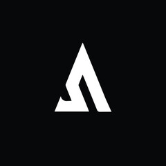 Creative Professional Trendy and Minimal Letter A Logo Design in Black and White Color, Initial Based Alphabet Icon Logo in Editable Vector Format