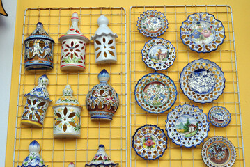 Decorative Ceramic Pottery In Outdoor Display