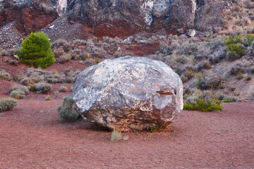 Volcanic rocks landscape near Cofrentes village. Valencia, Spain