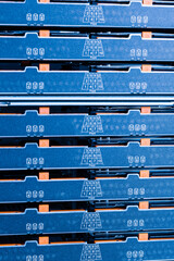 close-up of hard disk clusters used for large database