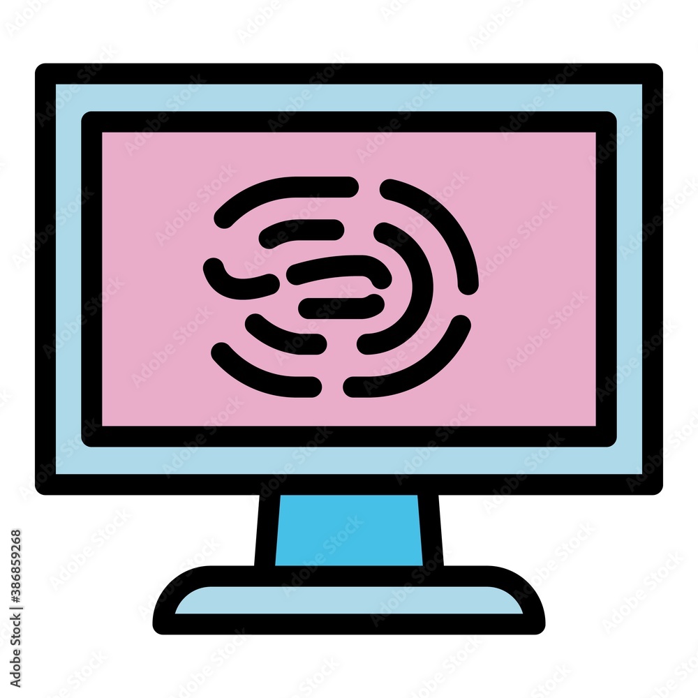Poster forensic laboratory fingerprint icon. outline forensic laboratory fingerprint vector icon for web de