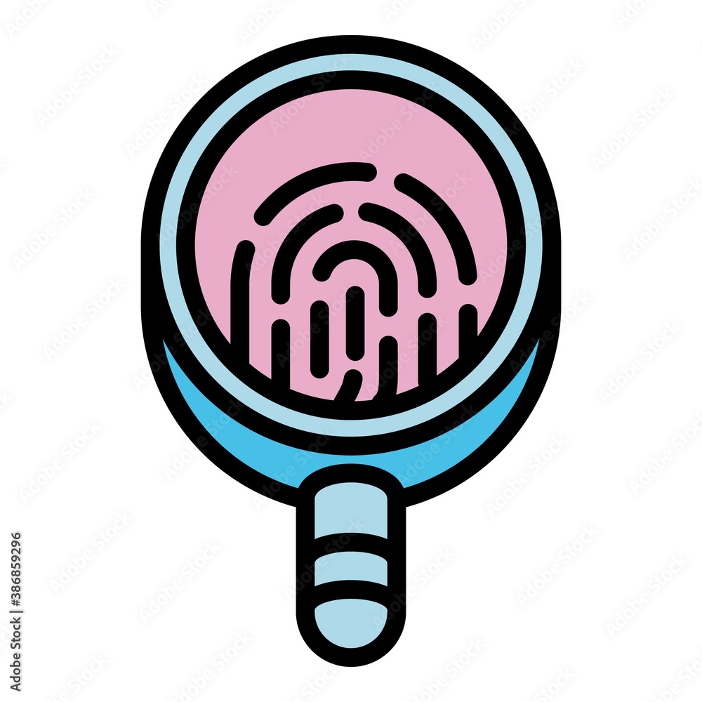Poster forensic laboratory magnifier icon. outline forensic laboratory magnifier vector icon for web design