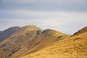 Mountain ridge during autumn