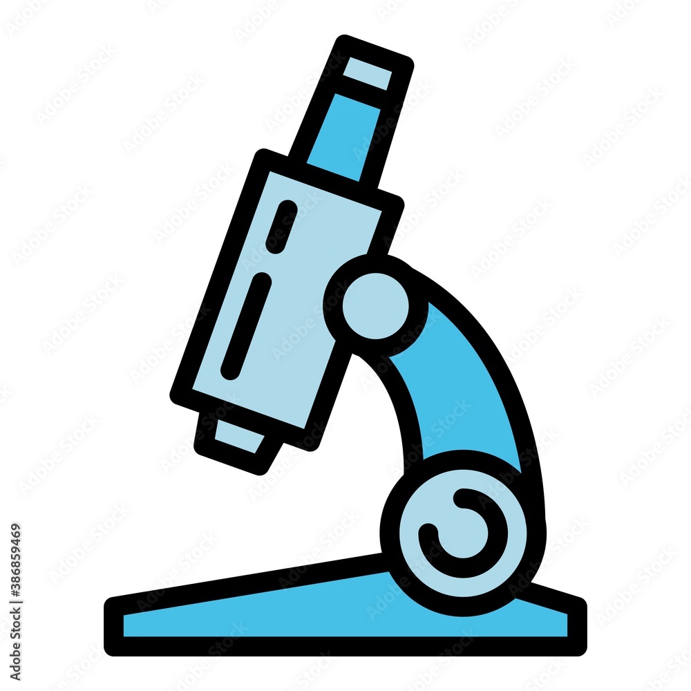 Poster forensic laboratory microscope icon. outline forensic laboratory microscope vector icon for web desi