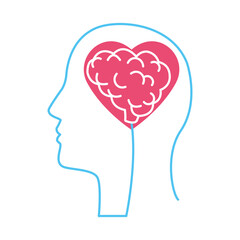 profile with brain heart mental health care