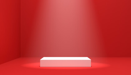abstract blank podium in emty room with spotlight - 3D Illustration