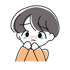 ベクター・怯える男の子