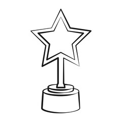 Star trophy award icon vector illustration design