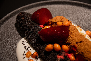 Elegant food served in a top quality restaurant