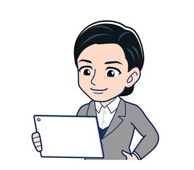 Middle-aged woman in a gray suit