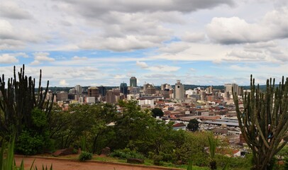 Panoramic view of Harare city centre, Zimbabwe - obrazy, fototapety, plakaty