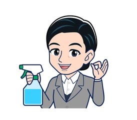 Middle-aged woman in a gray suit