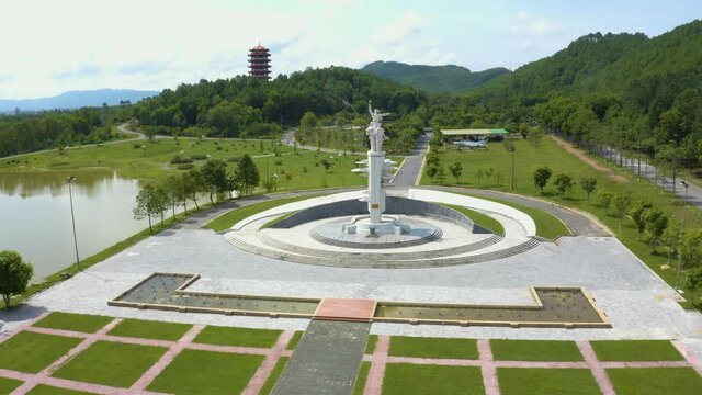 Aerial landscape of Dong Loc T-junction, Ha Tinh, Vietnam. Travel concept