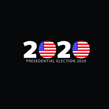 Creative Professional Trendy and Minimal Presidential Election 2020 Logo Design in Black and White Color, Election Logo in Editable Vector Format