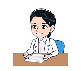 Young female doctor in a white lab coat