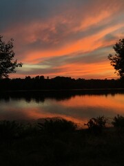 sunset over the river