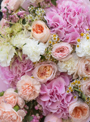 Flower composition. Macro photo. Wedding decor. A Beautiful bouquet of fresh spring flowers.	