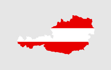 Austria vector map with flag