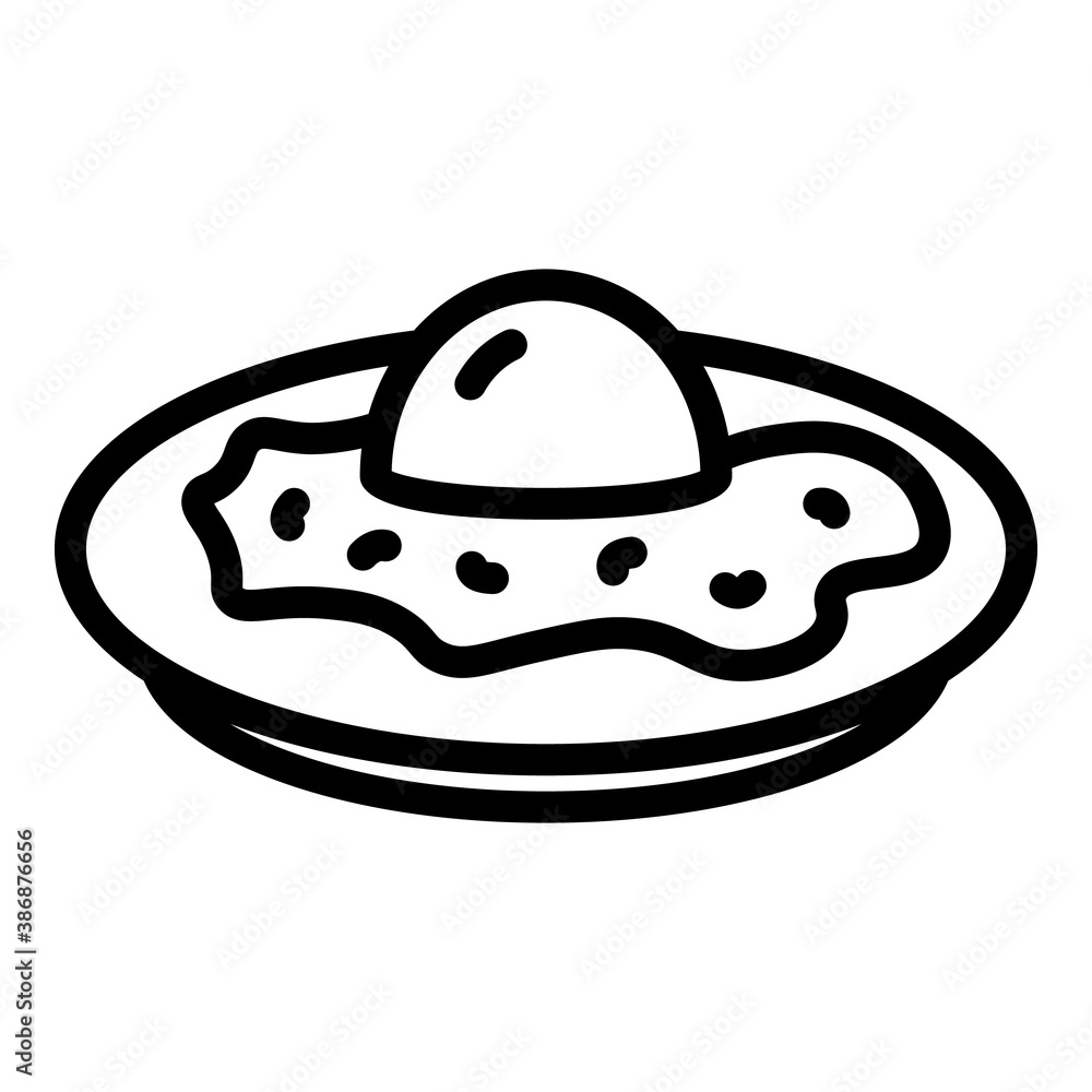 Poster egg on plate icon. outline egg on plate vector icon for web design isolated on white background