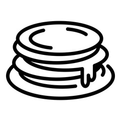 Lunch pancakes icon. Outline lunch pancakes vector icon for web design isolated on white background
