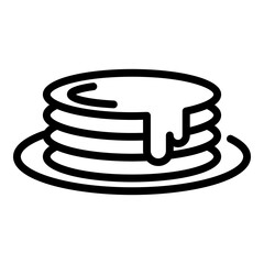 Honey pancakes icon. Outline honey pancakes vector icon for web design isolated on white background