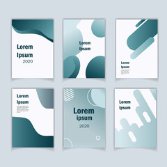 Set of brochure, cover design templates. Vector illustrations for business presentation, corporate document, flyer and marketing material.