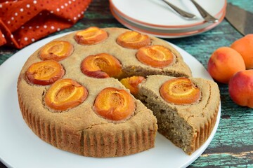 Apricot Coconut Cake. Vegan Gluten Free Cake