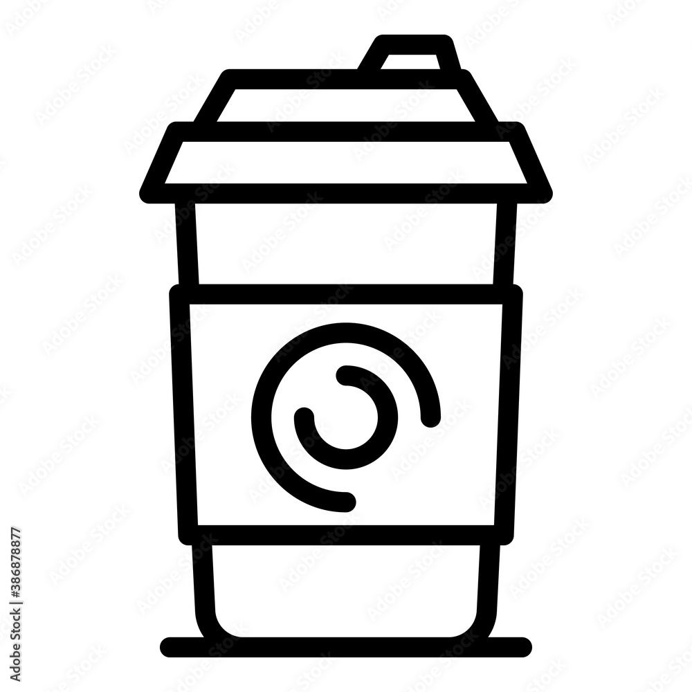 Poster coffee latte icon. outline coffee latte vector icon for web design isolated on white background
