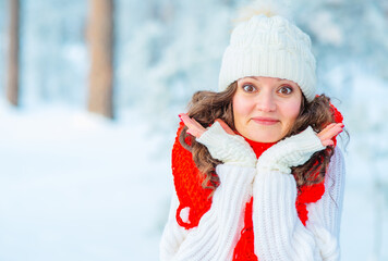 Girl in the christmas forest