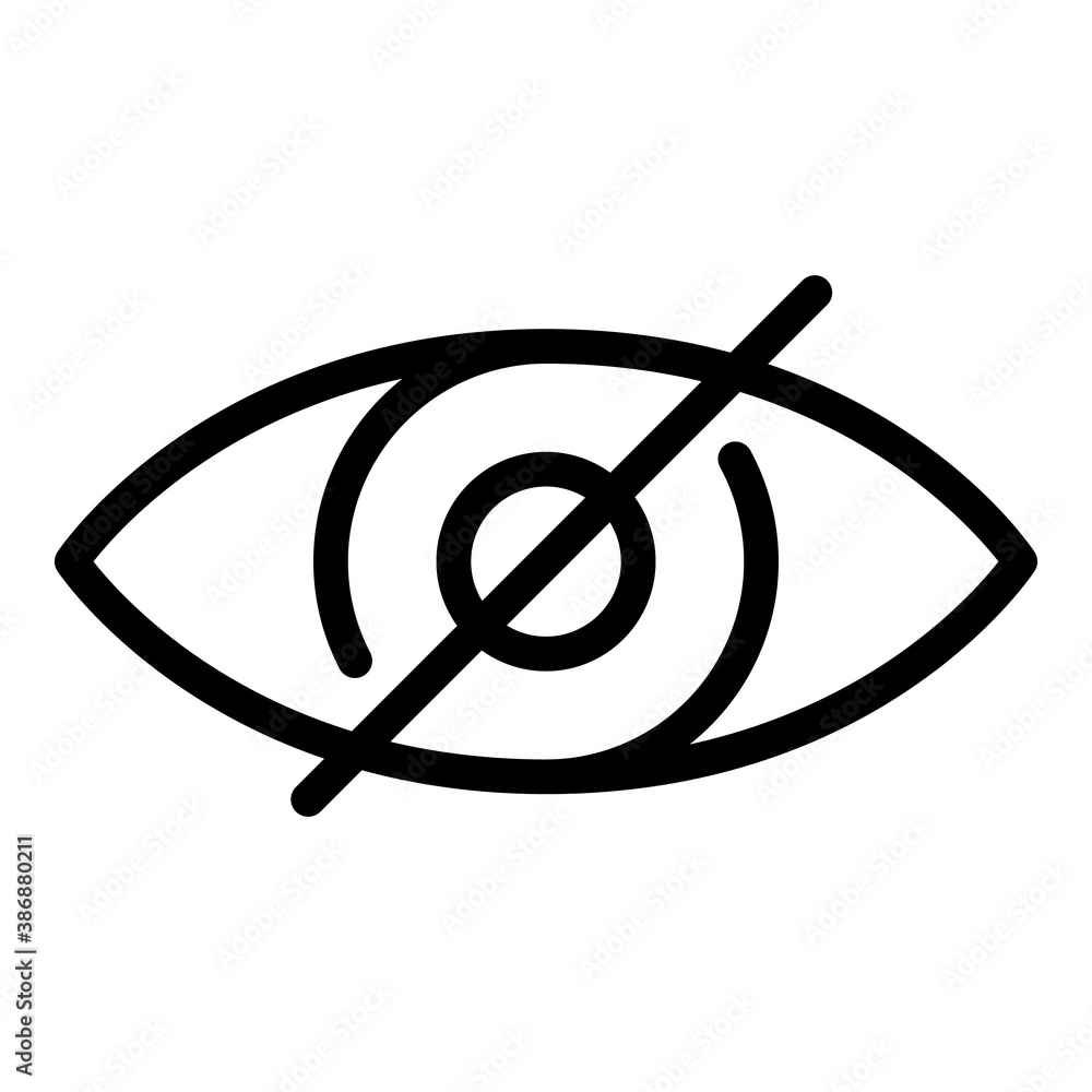 Poster no vision icon. outline no vision vector icon for web design isolated on white background