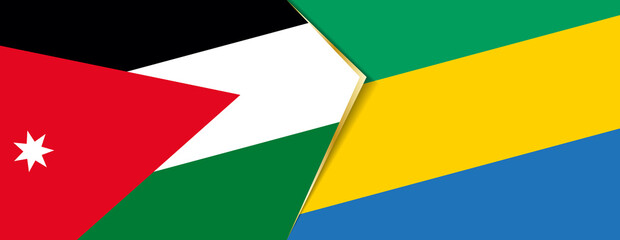 Jordan and Gabon flags, two vector flags.