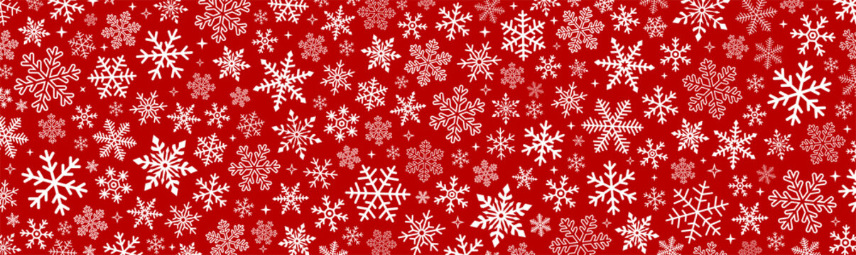 Red christmas background with snowflakes. Christmas background. Vector