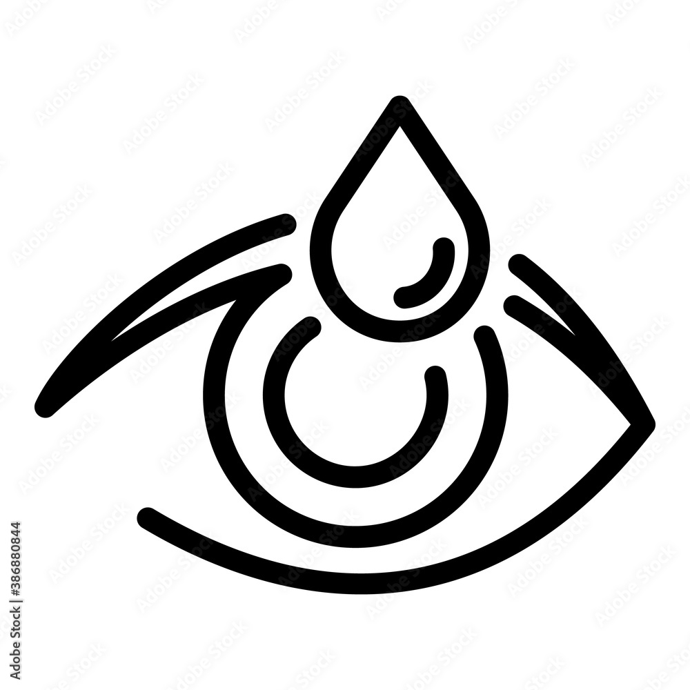 Poster eye with water drop icon. outline eye with water drop vector icon for web design isolated on white b